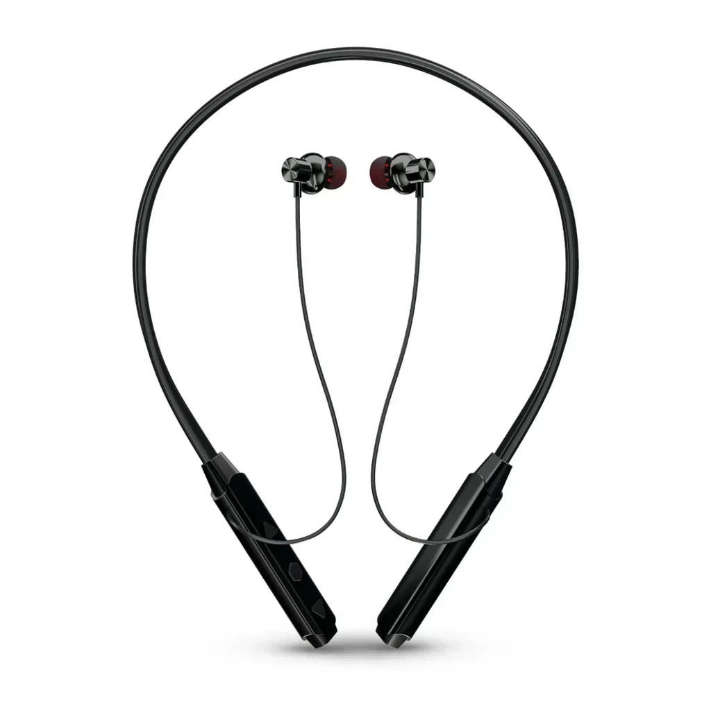 CTRL8 wireless Bluetooth neckband with deep bass sound and IPX4 waterproof design in black