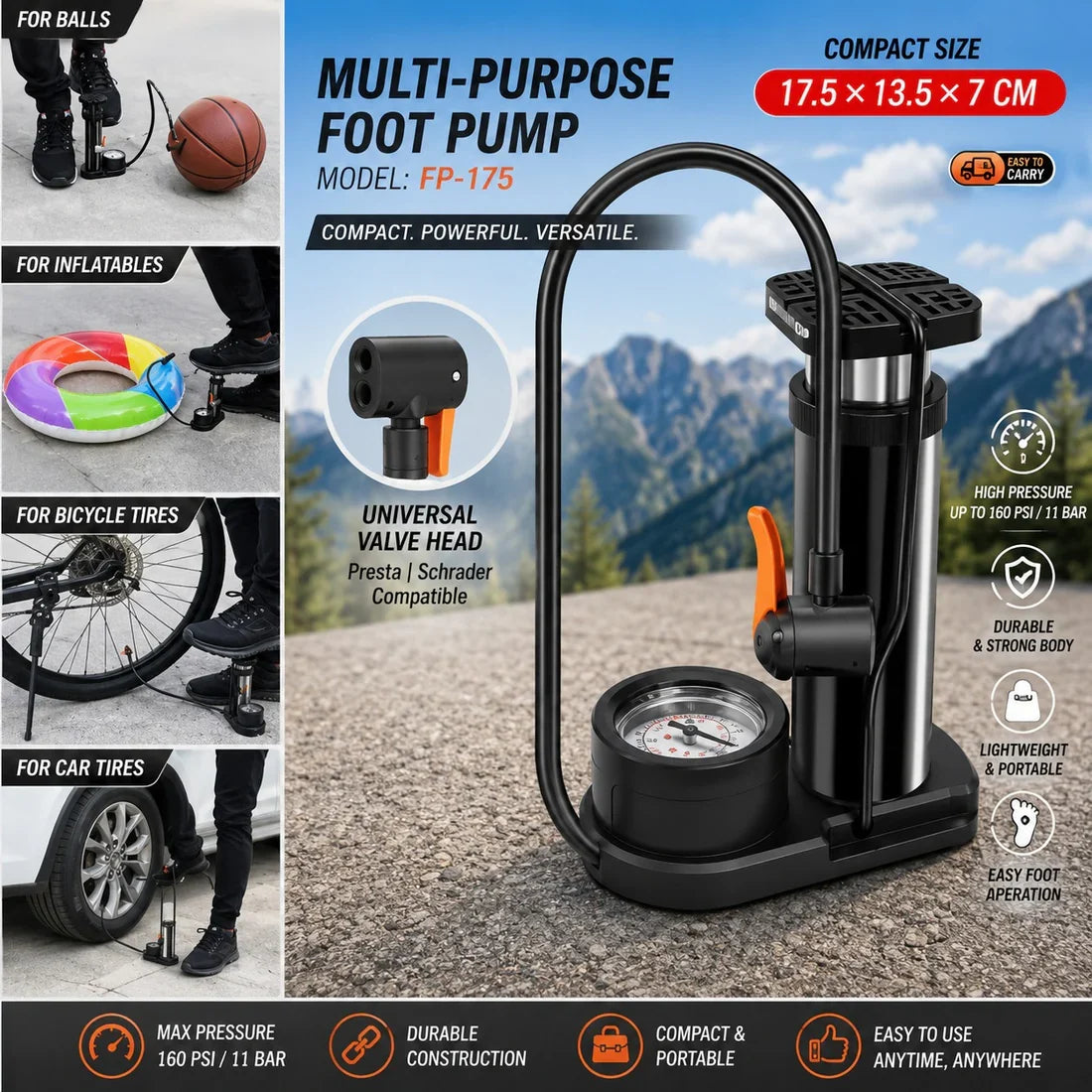 Portable Mini Heavy Duty Air Pump-US