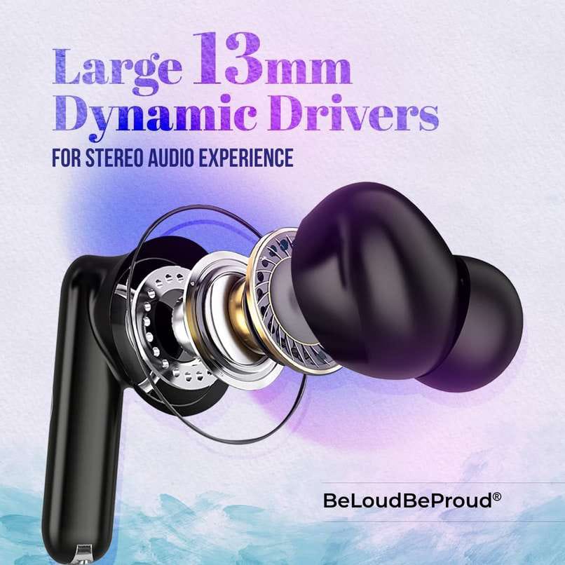 CTRL8 true wireless earbuds featuring large 13mm dynamic drivers for stereo audio experience