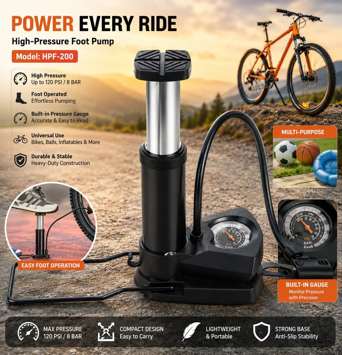 Portable Mini Heavy Duty Air Pump-US