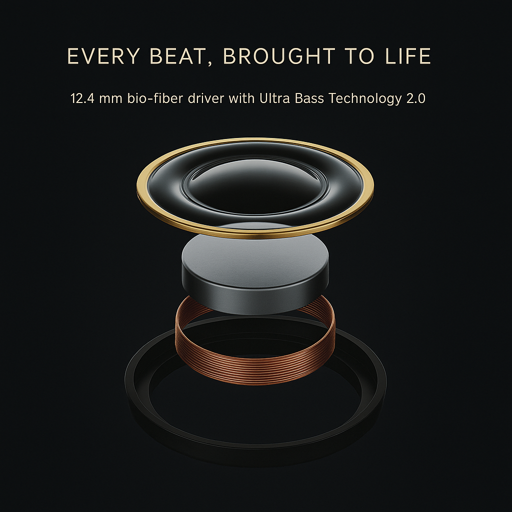 CTRL8 CMT Ultra Pro true wireless earbuds featuring 12.4 mm bio-fiber driver with Ultra Bass Technology 2.0