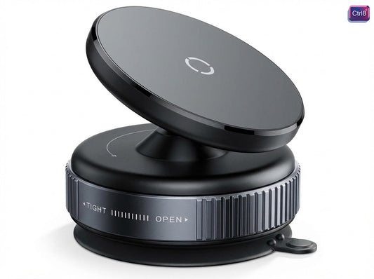 CTRL8 360 Magnetic Mobile Phone Holder with vacuum suction in black