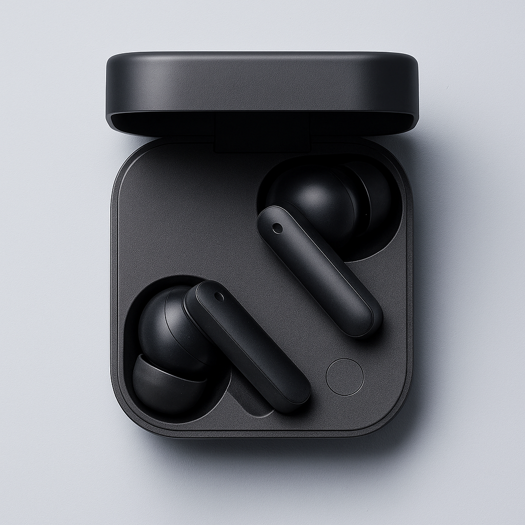 CTRL8 CMT Ultra Pro true wireless noise-cancelling earbuds with sleek charging case in black