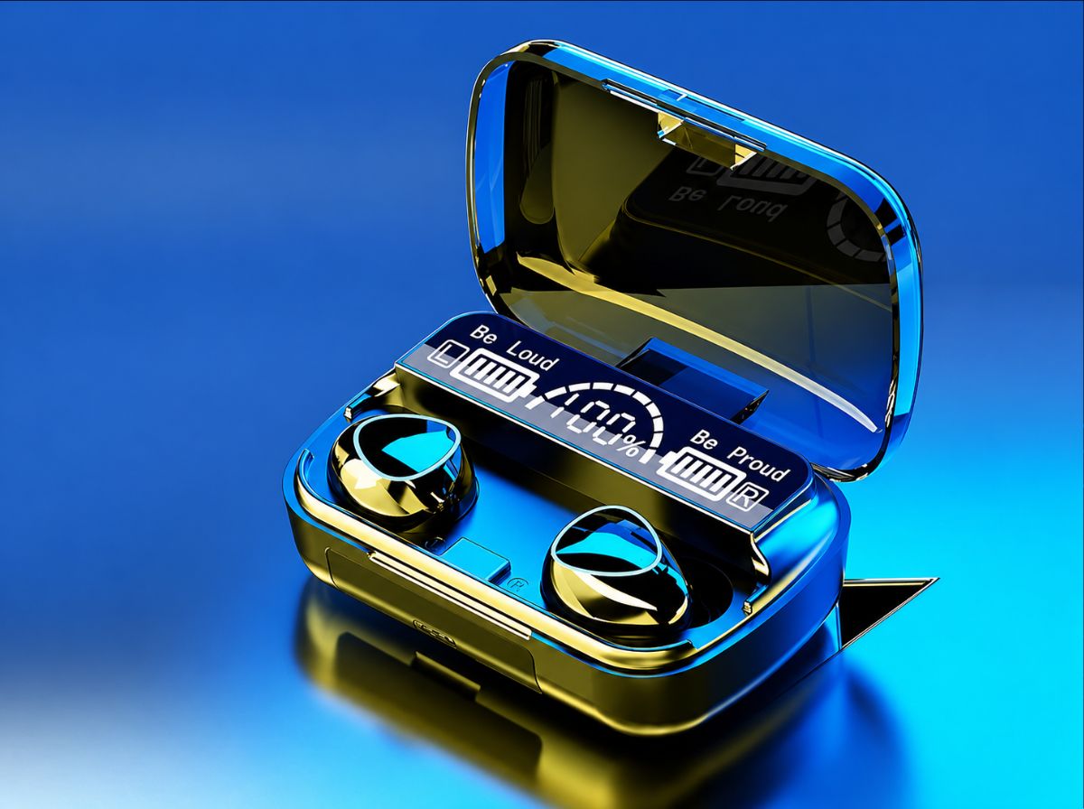 CTRL8 true wireless earbuds with noise reduction and in-built powerbank in sleek black design