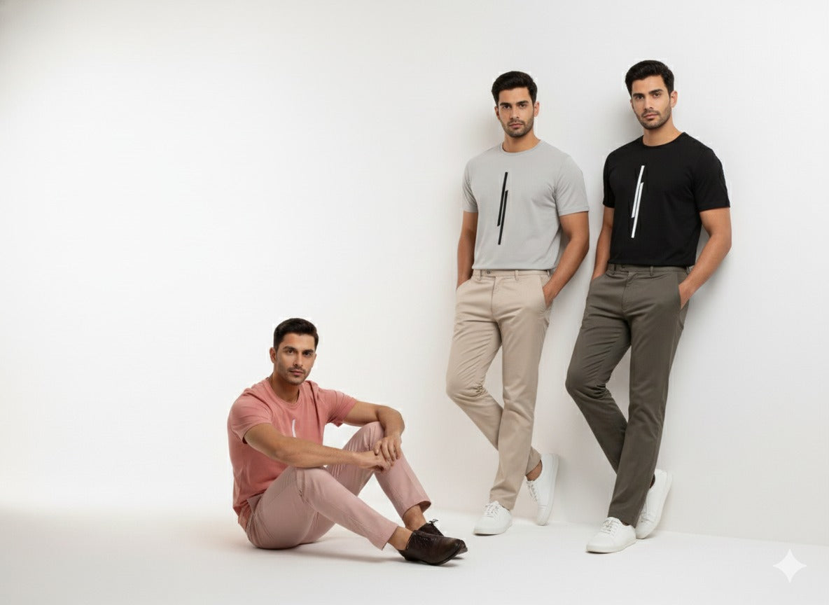 Men's Round Neck Graphic Printed T-Shirts Combo Pack of 3-US