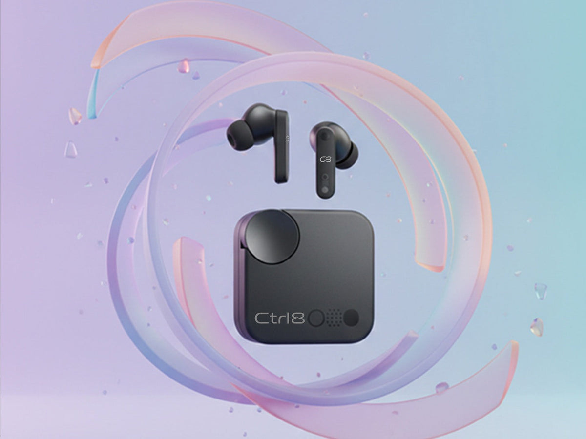 CTRL8 CMT Ultra Pro true wireless earbuds with noise-cancelling and sleek black design