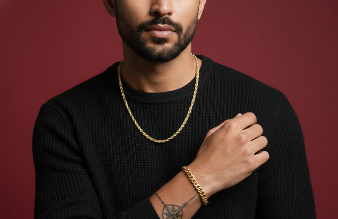Elegant Gold Plated Rassa Chain for Men & Women-US