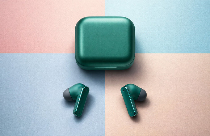CTRL8 Buds Air 7 Pro true wireless earbuds with 48-hour playtime and charging case in green