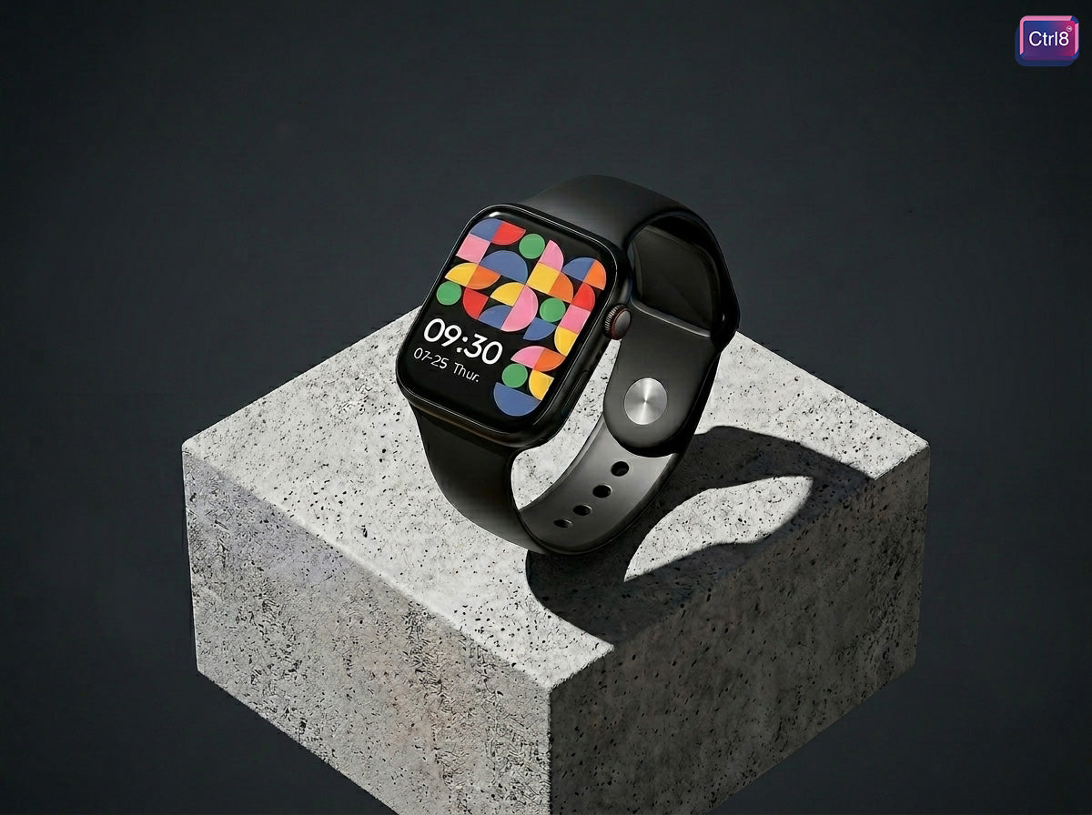 CTRL8 smartwatch with Bluetooth calling and ECG feature in black variant