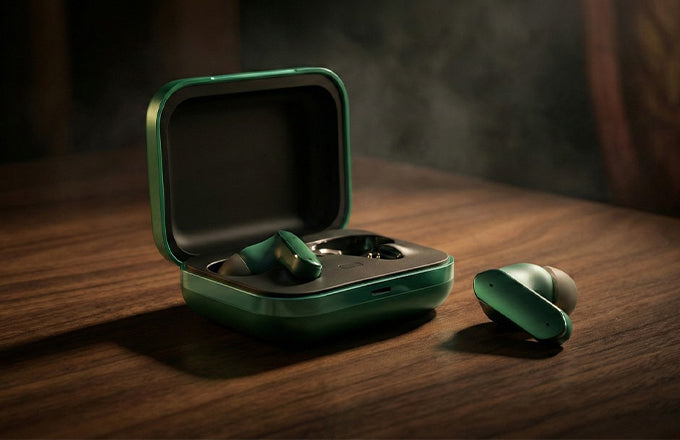 CTRL8 Buds Air 7 Pro true wireless earbuds with 48-hour playtime and charging case in green finish